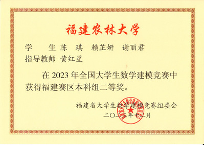 全国大学生数学建模福建赛区二等奖 全国大学生数学建模福建赛区二等奖